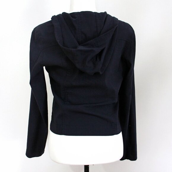 90s Navy Short Hooded Jacket, MEXX for Women, Size 4 - Picture 3 of 7